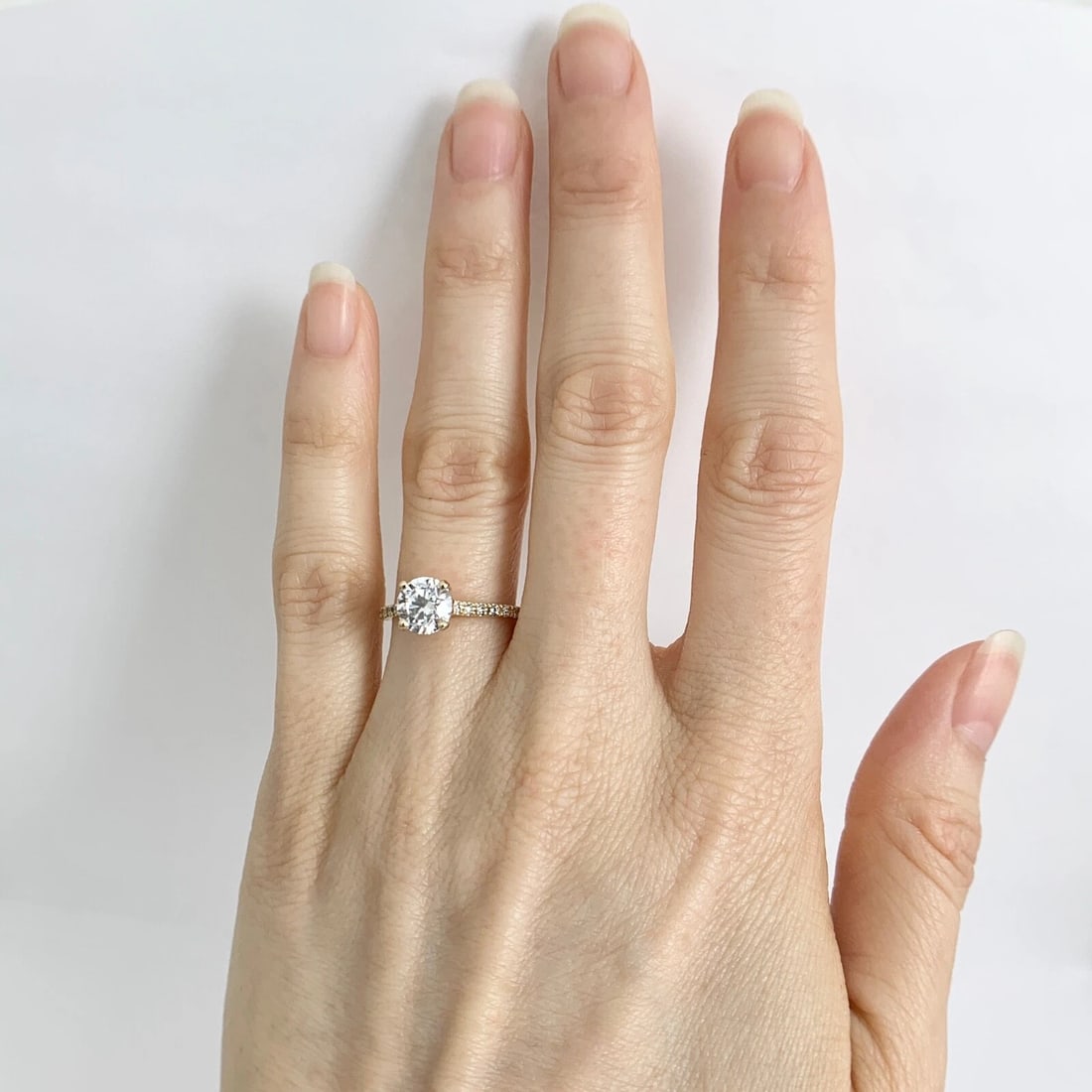 Round Lab-Created Diamond Solitaire Engagement Ring 14K Yellow Gold, 1.20 CTW - 5