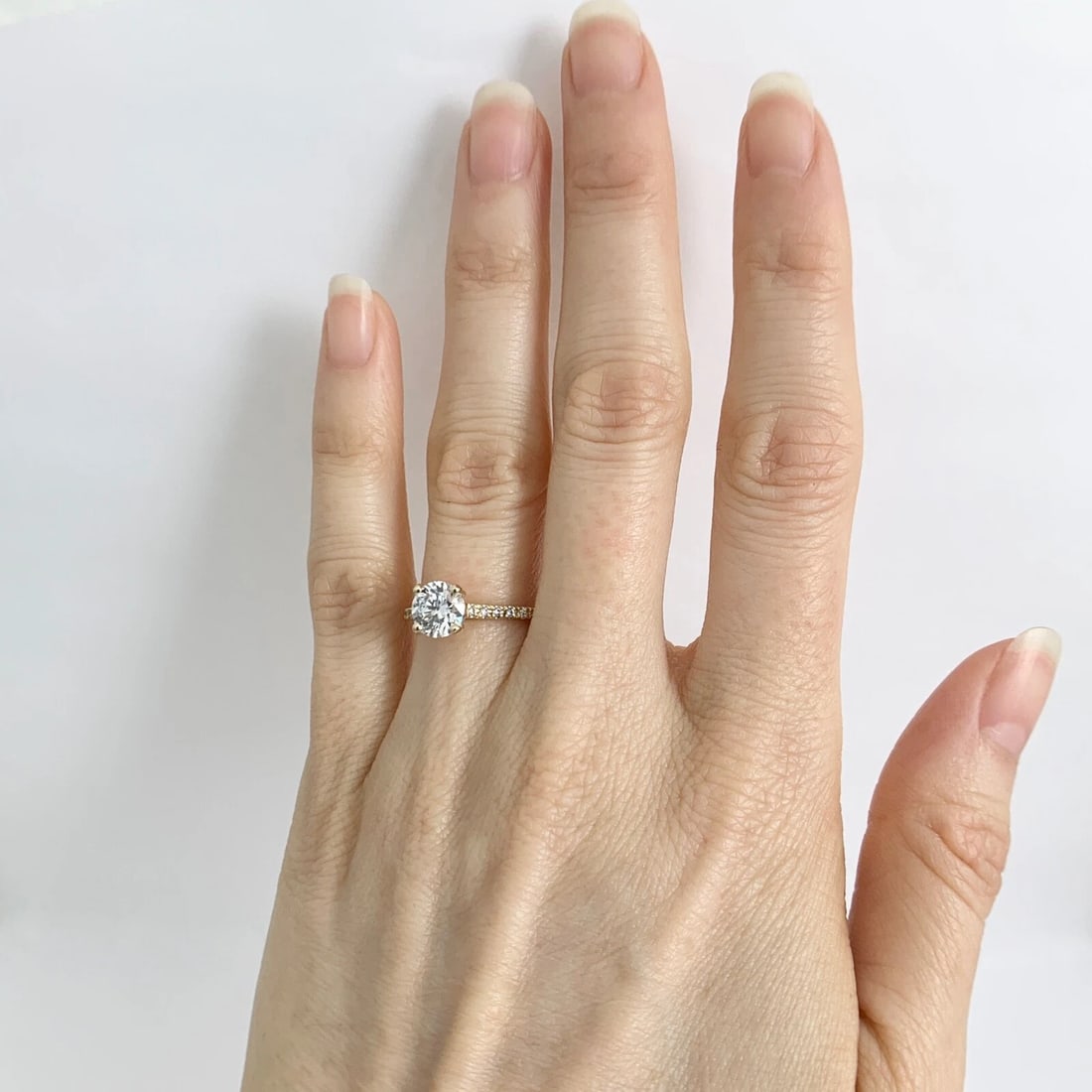 Round Lab-Created Diamond Solitaire Engagement Ring 14K Yellow Gold, 1.20 CTW - 6