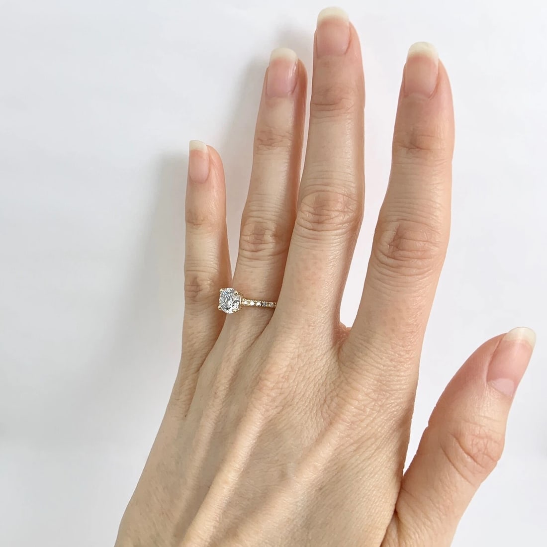 Round Lab-Created Diamond Solitaire Engagement Ring 14K Yellow Gold, 1.20 CTW - 9