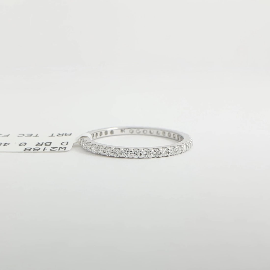 Thin Round Diamond Eternity Ring Wedding Band 14K White Gold, .45 CTW, Size 6.25 - 7