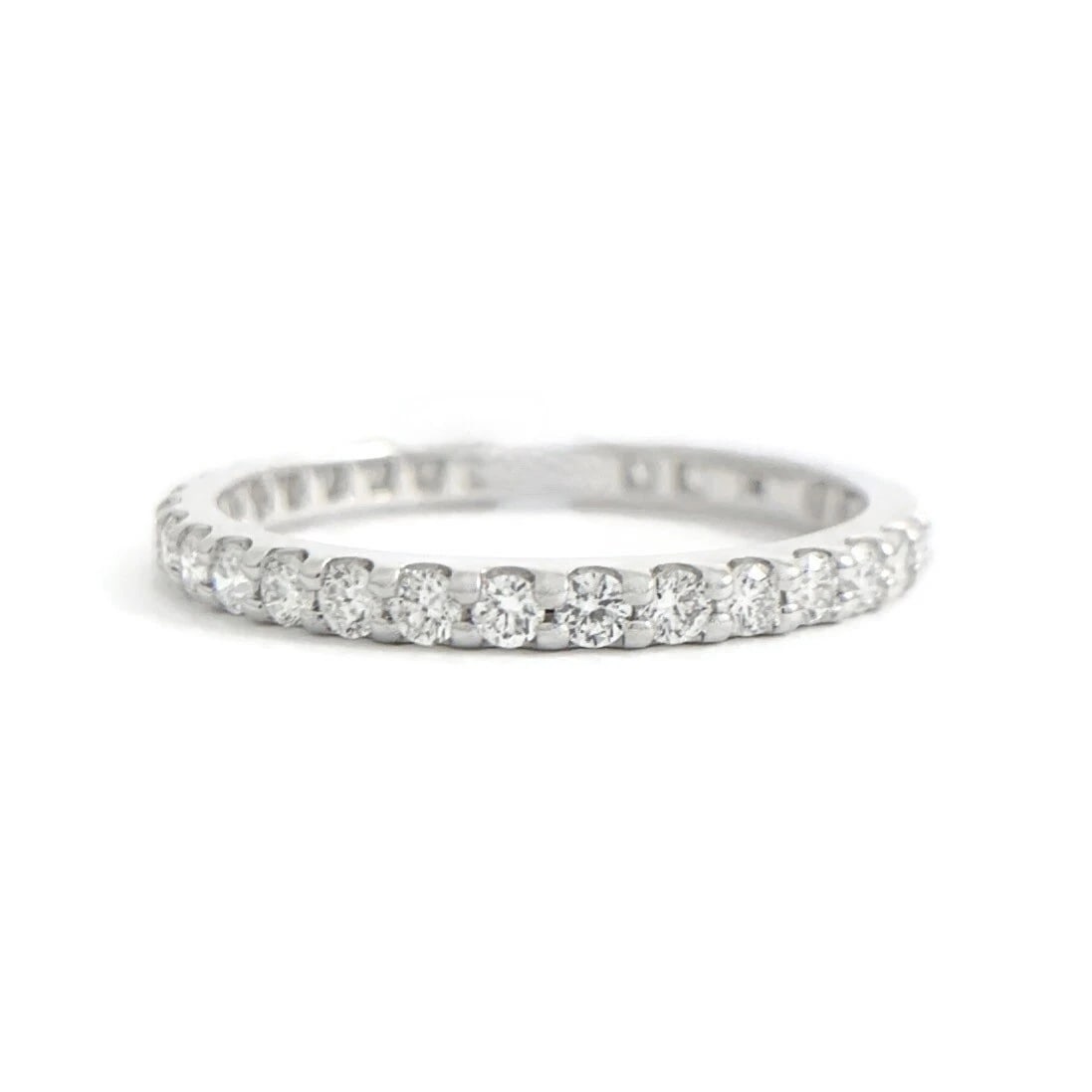 Thin Round Diamond Eternity Ring Wedding Band 14K White Gold, .60 CTW, 1.9 mm (1 of 8)