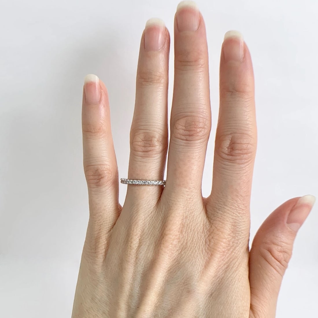 Round Diamond Wedding Band Ring 14K White Gold, .35 CTW - 3