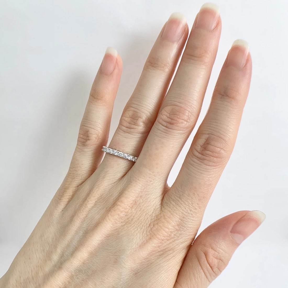 Two-Tone Round Diamond Wedding Band Ring 14K Yellow White Gold, .55 CTW - 5