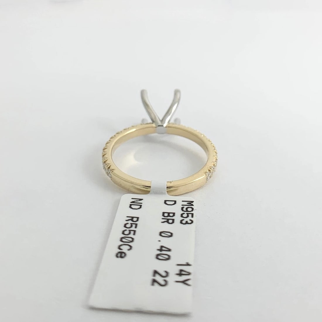 4-Prong Diamond Engagement Ring Setting Mounting Thin Band 14K Yellow Gold - 9