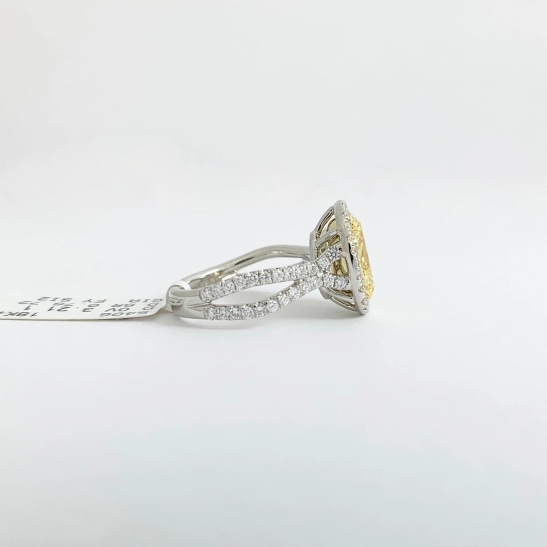 GIA Fancy Yellow Oval Diamond Halo Engagement Ring Platinum, 3.97 CTW - 10