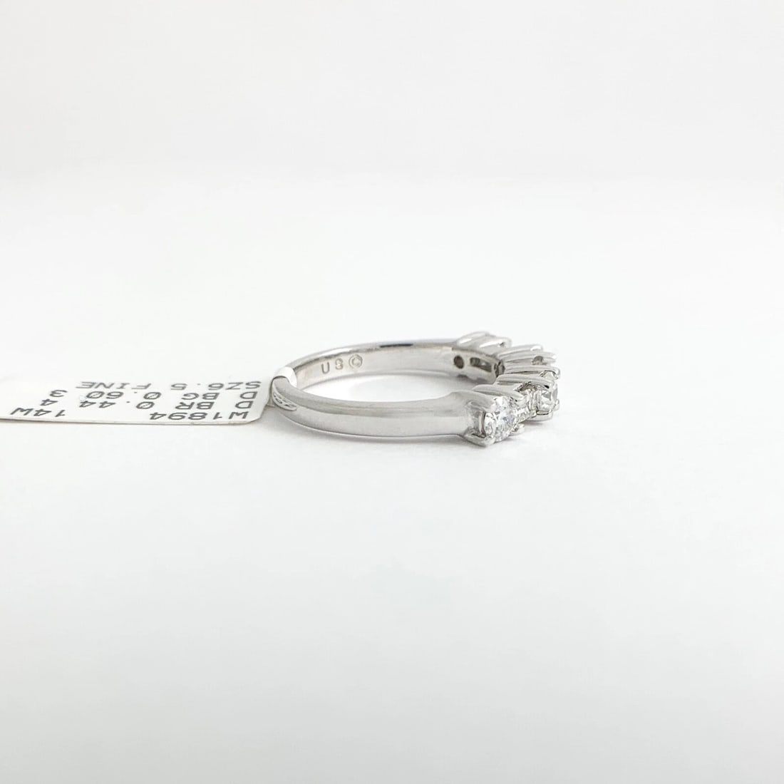 Baguette Round Diamond Wedding Band Ring 14K White Gold, 1.04 CTW - 7