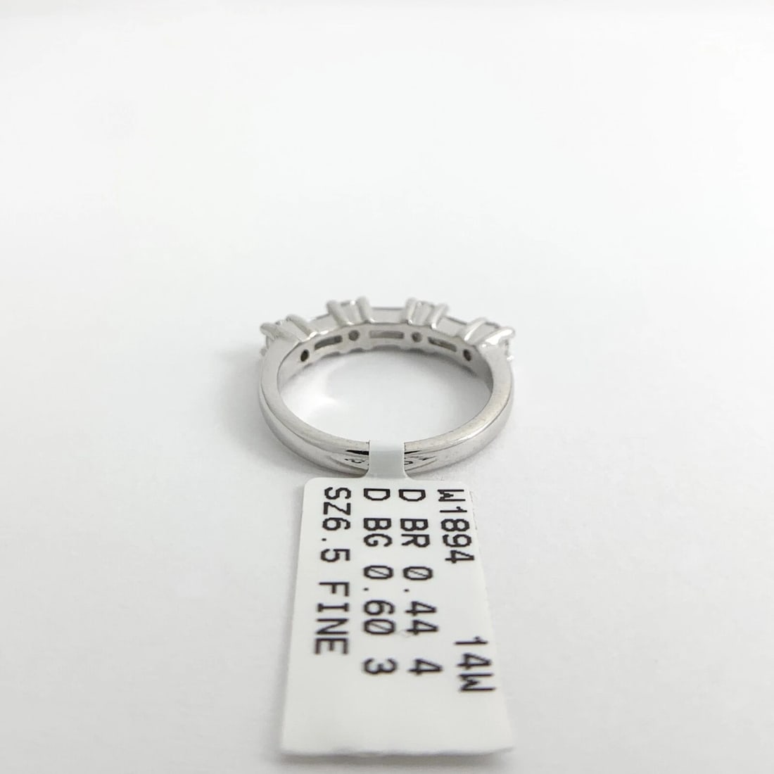 Baguette Round Diamond Wedding Band Ring 14K White Gold, 1.04 CTW - 8