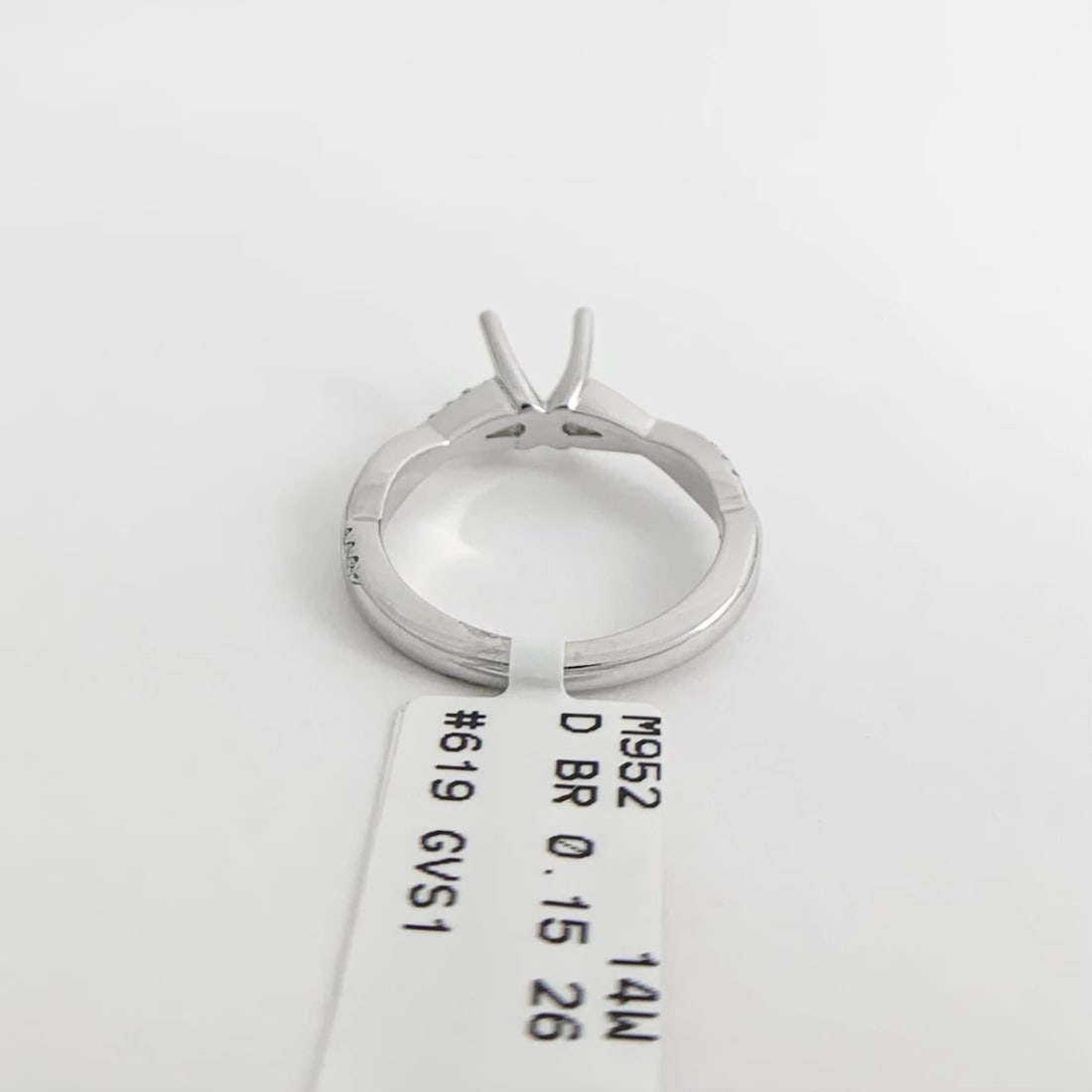 Infinity Crisscross Diamond Engagement Ring Setting Mounting 14K White Gold - 11