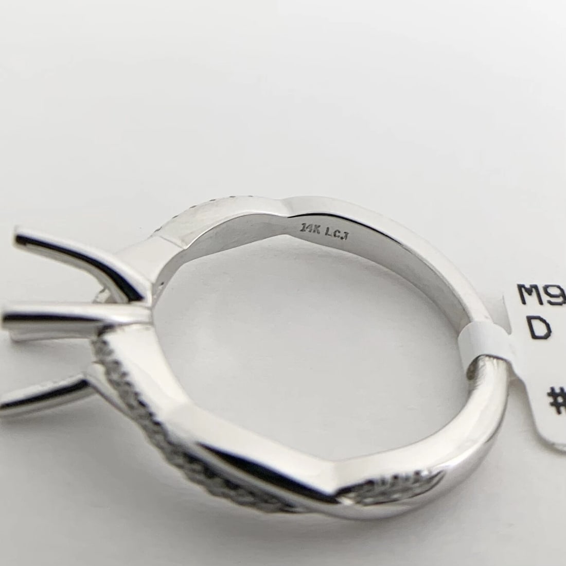 Infinity Crisscross Diamond Engagement Ring Setting Mounting 14K White Gold - 12