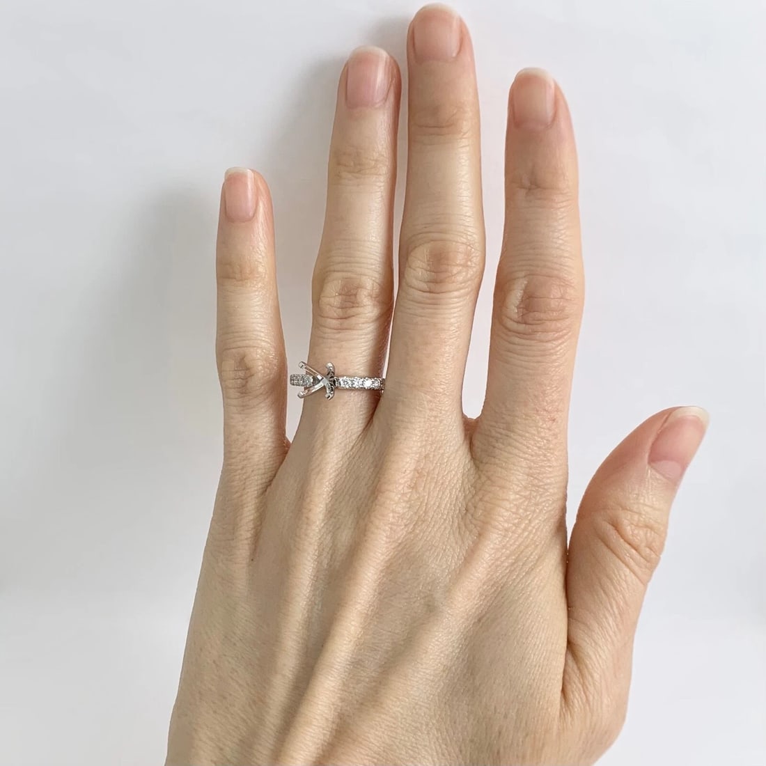 4-Prong Diamond Engagement Ring Setting Mounting 14K White Gold .35 CTW - 3