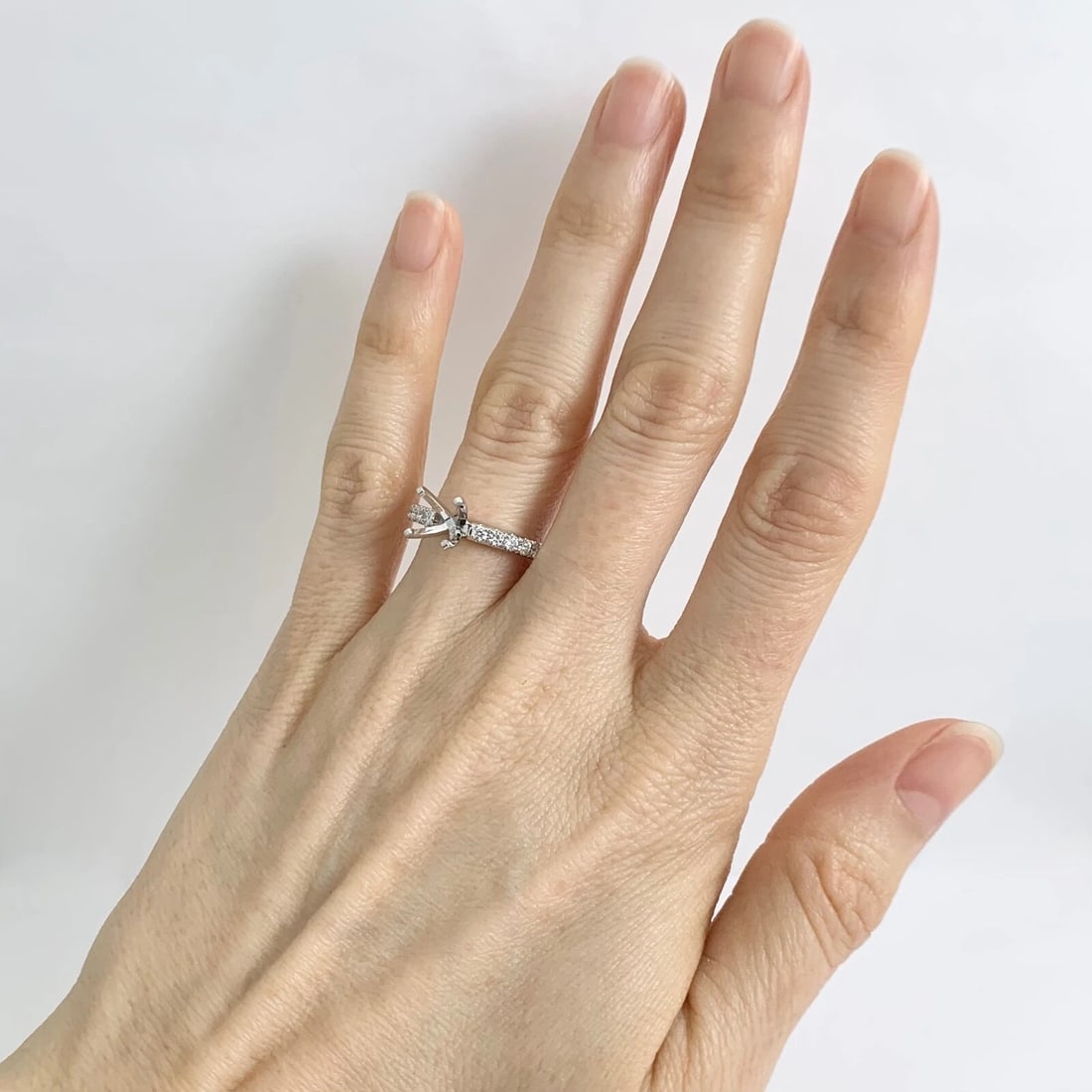 4-Prong Diamond Engagement Ring Setting Mounting 14K White Gold .35 CTW - 4