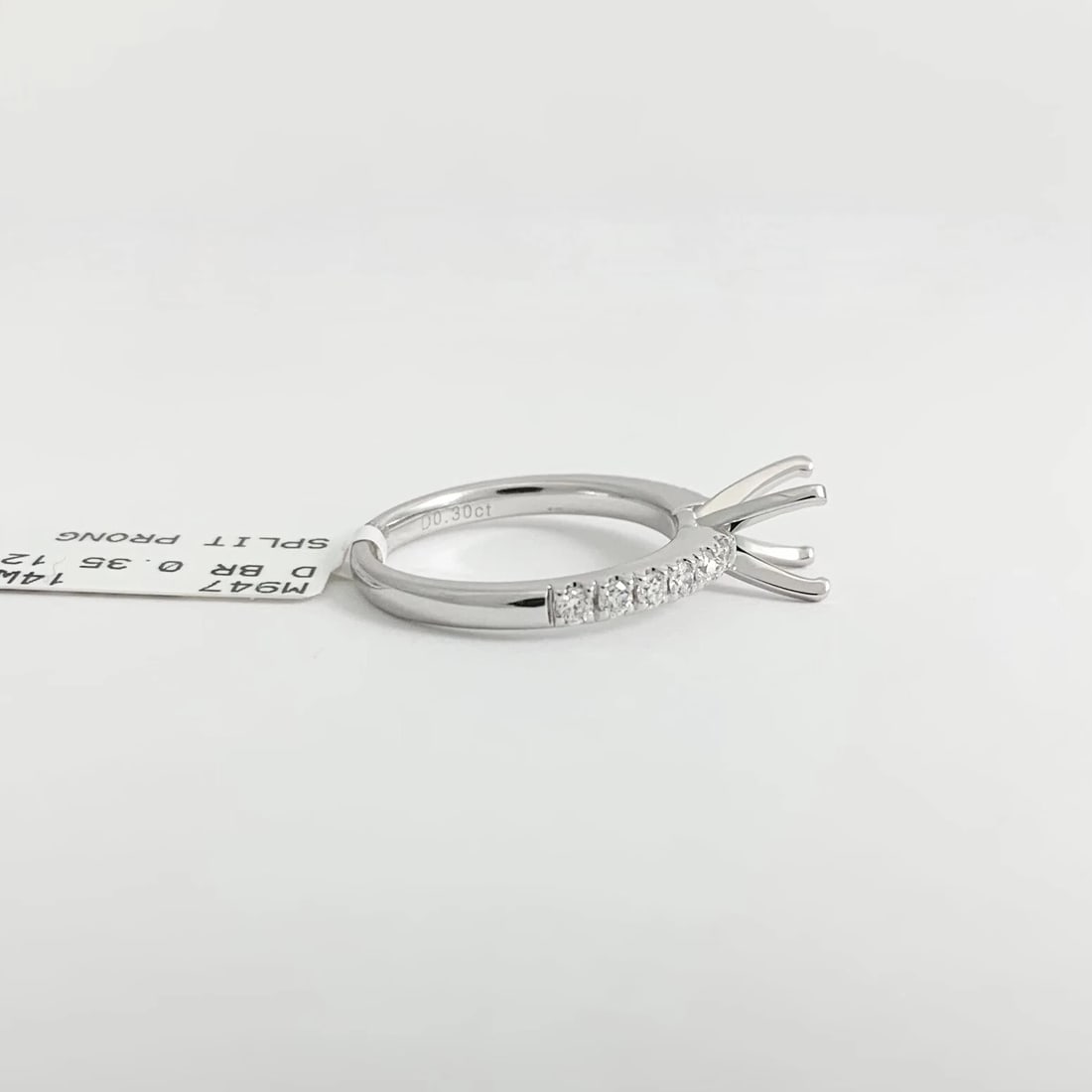 4-Prong Diamond Engagement Ring Setting Mounting 14K White Gold .35 CTW - 8