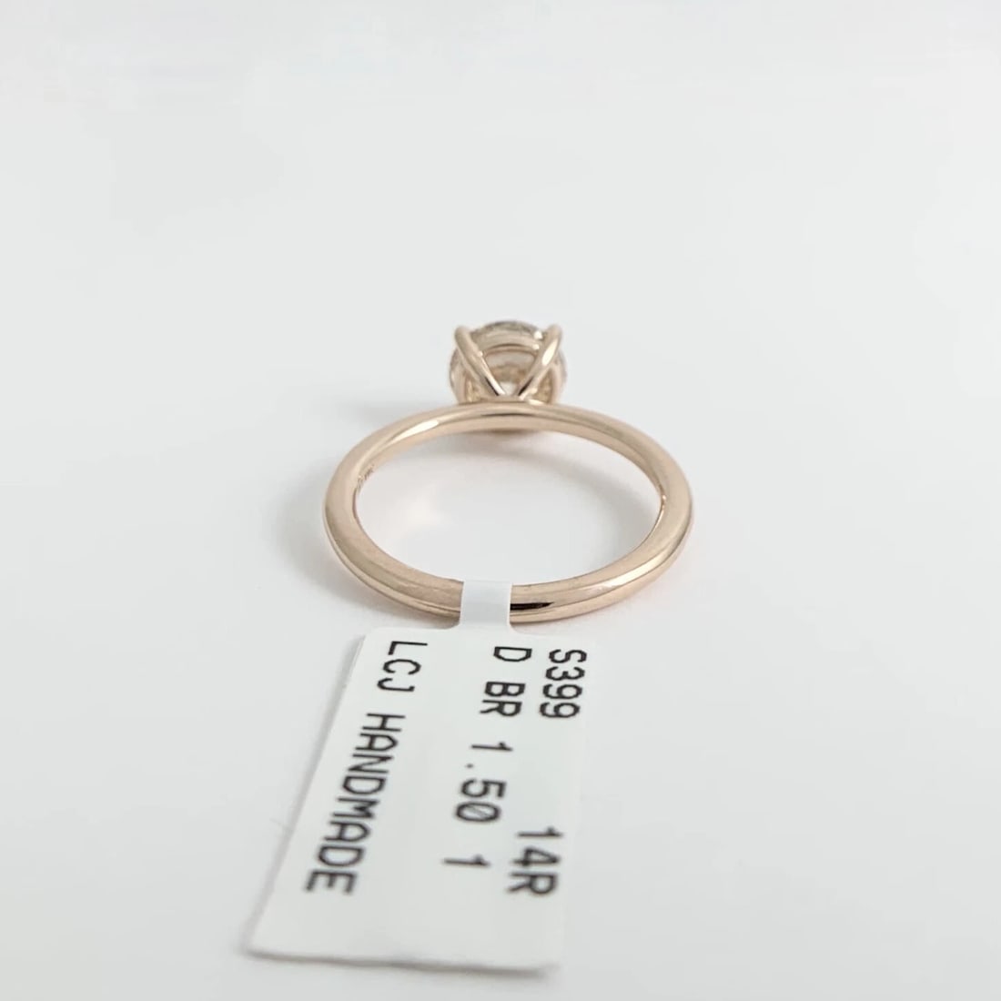 Round Solitaire Champagne Diamond Engagement Ring 14K Rose Gold, 1.50 CT - 10