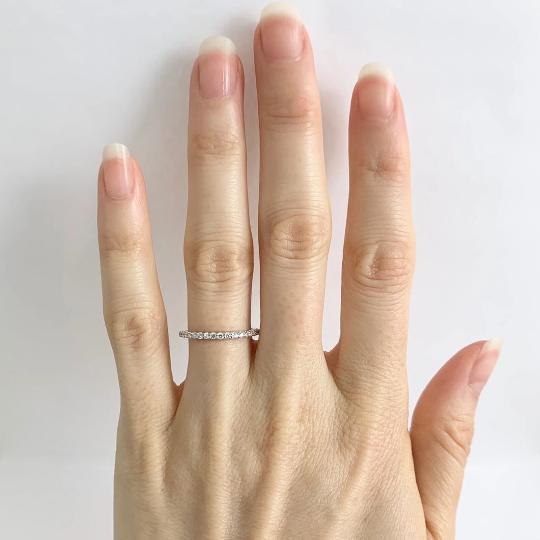 Thin Round Diamond Wedding Band Ring Platinum, .35 CTW - 3