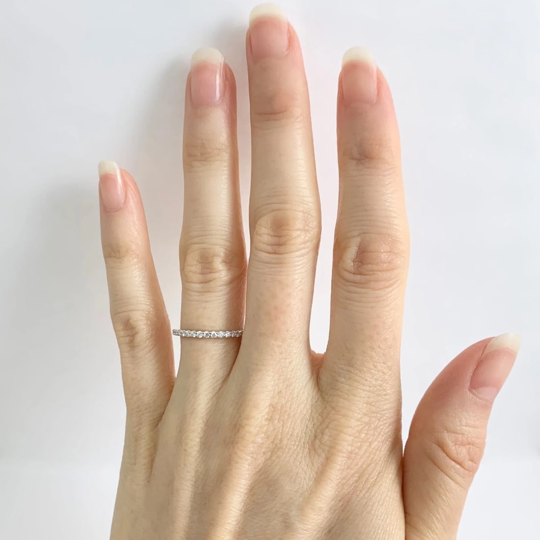 Thin Round Diamond Wedding Band Ring Platinum, .35 CTW - 4