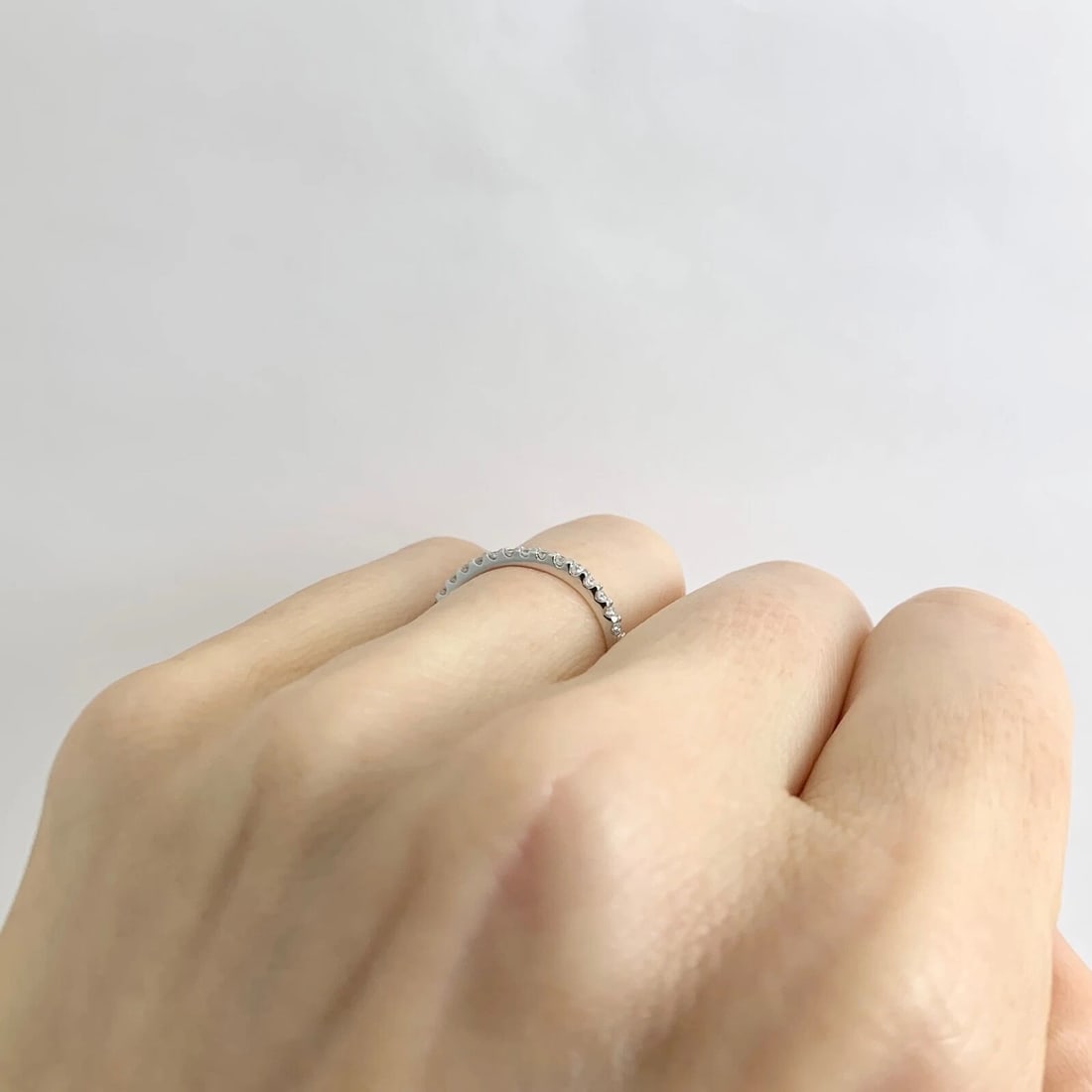 Thin Round Diamond Wedding Band Ring Platinum, .35 CTW - 6