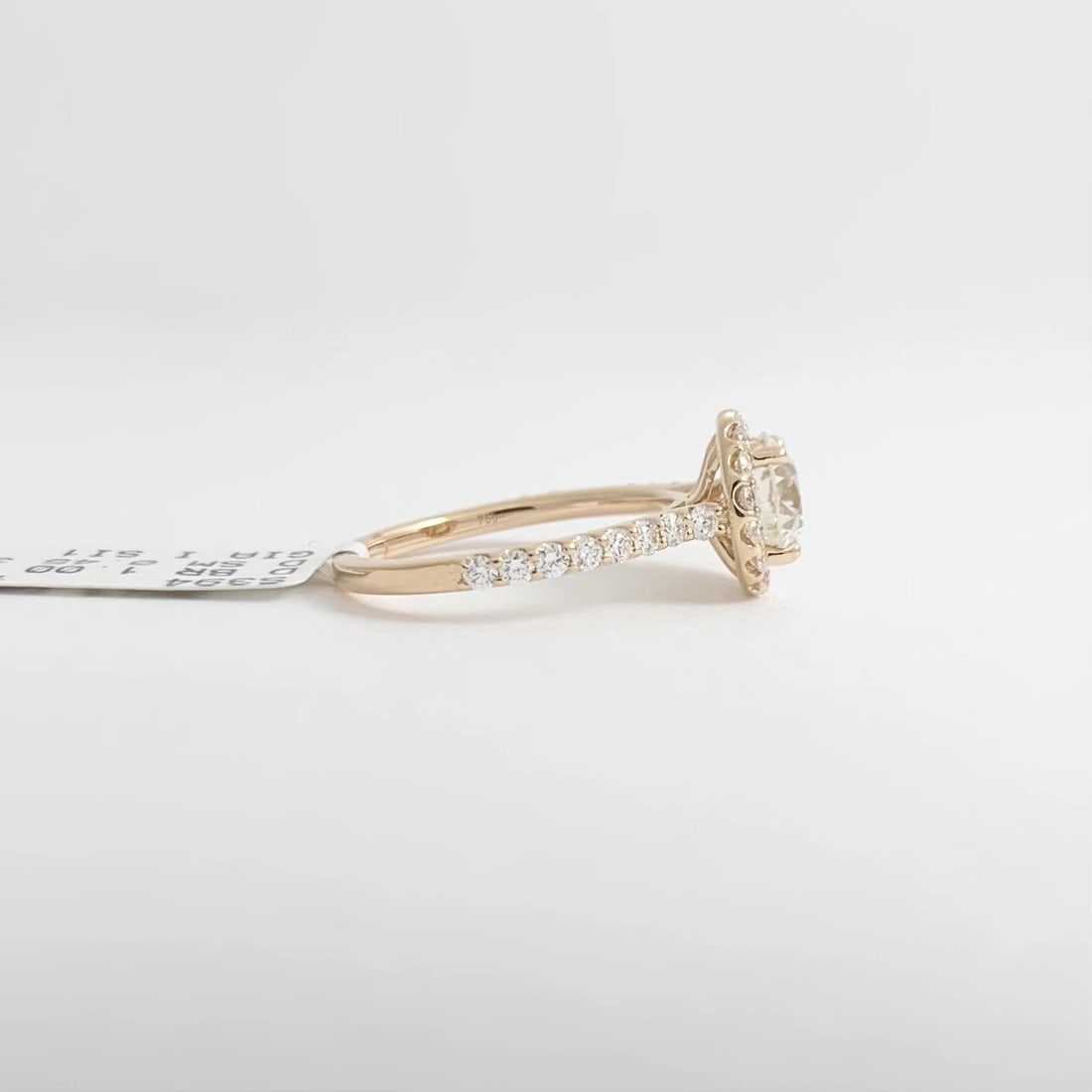 GIA Round Diamond Halo Engagement Ring 18K Pink Rose Gold, 1.45 CTW - 9