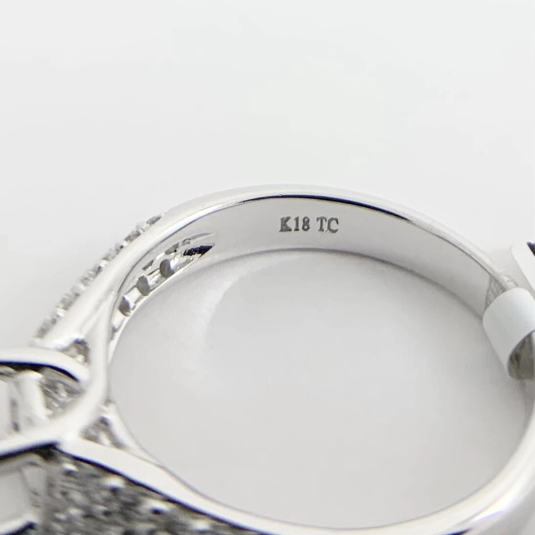 Round Pave Diamond Engagement Ring Setting Mounting 18K White Gold .37 CTW - 10