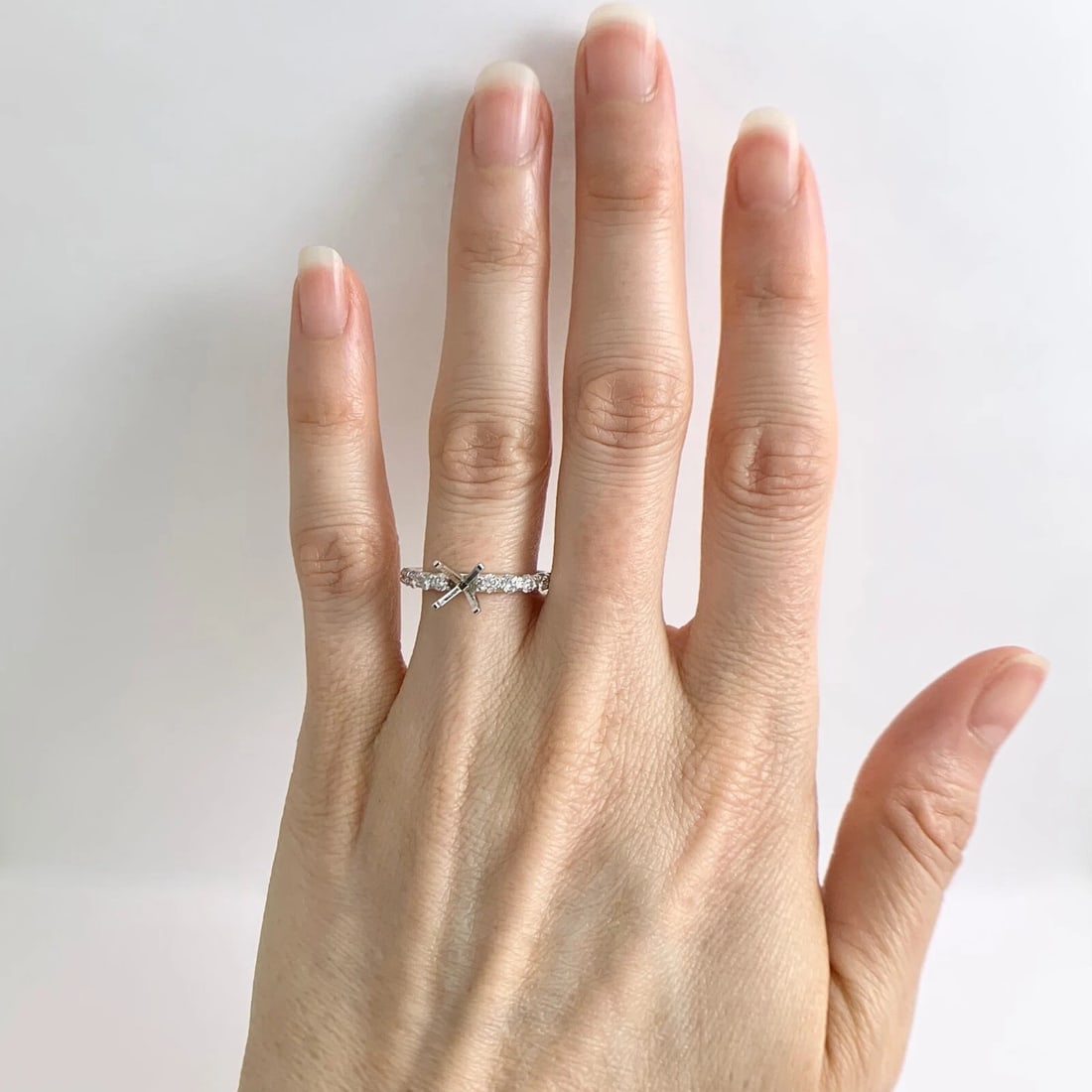 4-Prong Diamond Engagement Ring Setting Mounting 14K White Gold .40 CTW, 2.37 Gr - 3