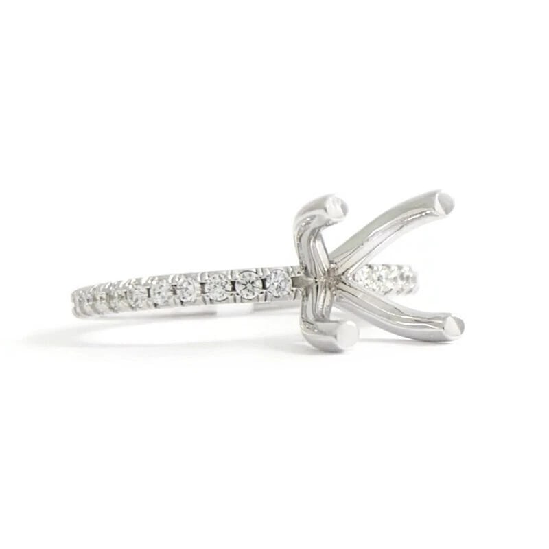 4-Prong Thin Diamond Engagement Ring Setting Mounting 14K White Gold, .30 CTW - 2