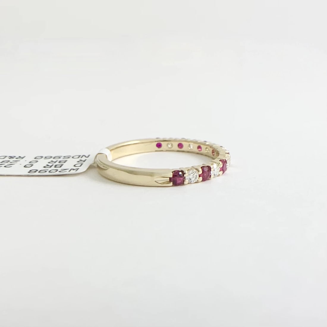 Ruby Diamond Ring Gemstone Wedding Band 14K Yellow Gold, .50 CTW - 9