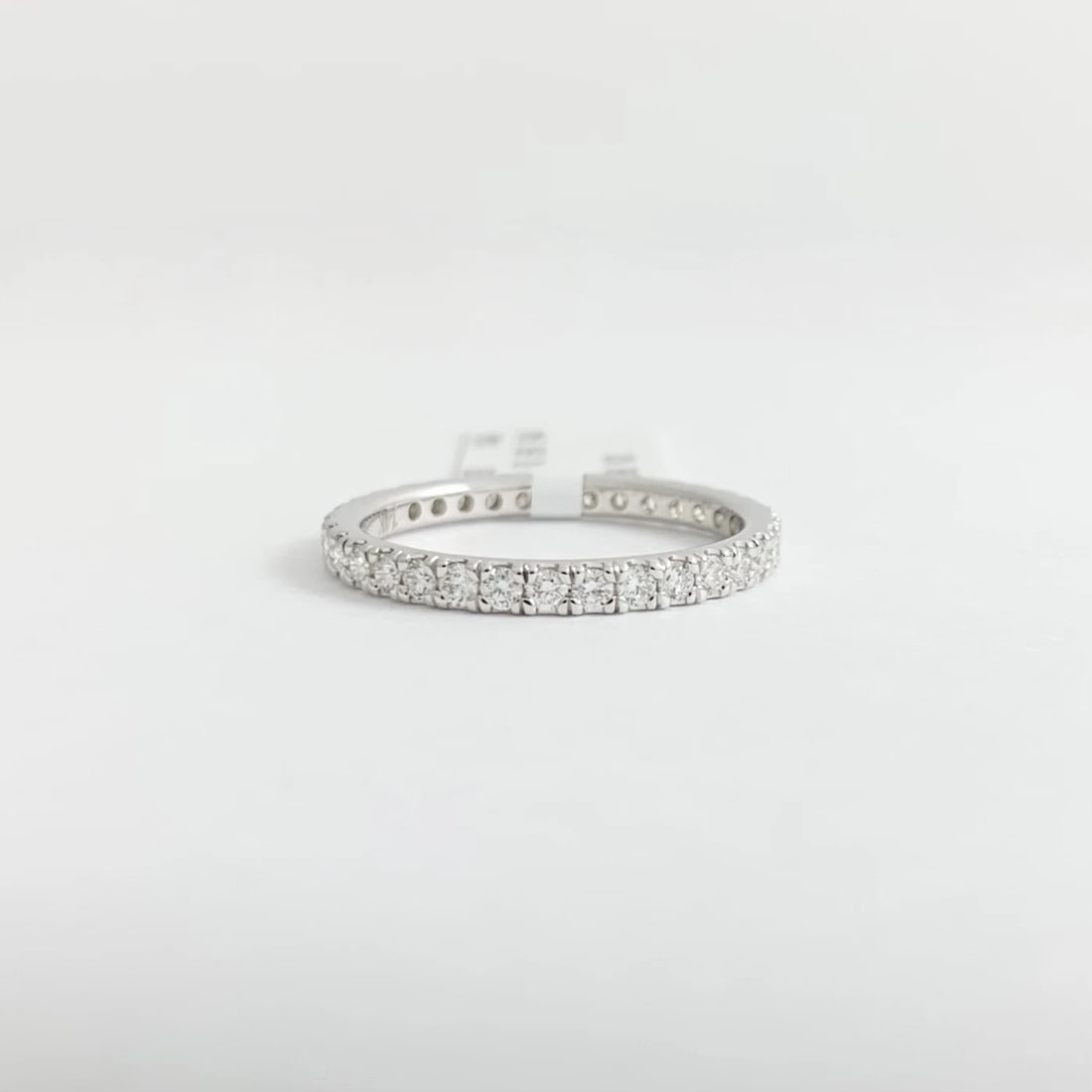 Round Diamond Eternity Ring Wedding Band 14K White Gold, Size 5.75, .68 CTW - 7