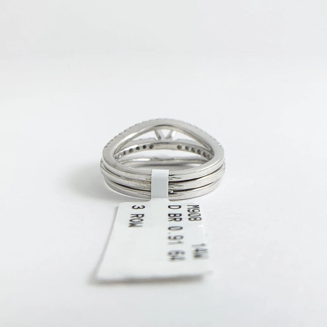 3-Row Split Shank Diamond Engagement Ring Setting Mounting 14K White Gold - 12