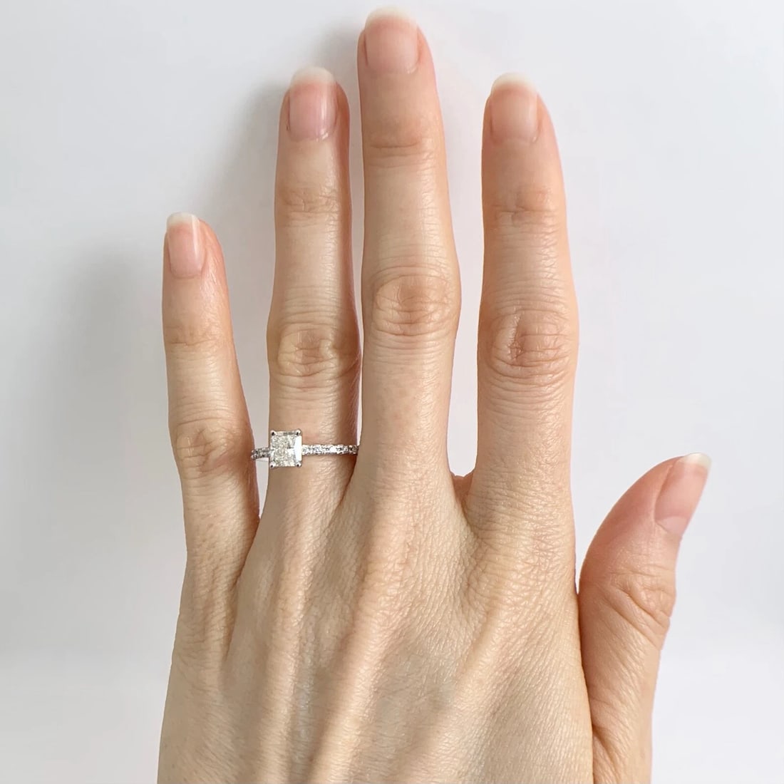 GIA Certified Radiant Solitaire Diamond Engagement Ring 14K White Gold 1.20 CTW - 4