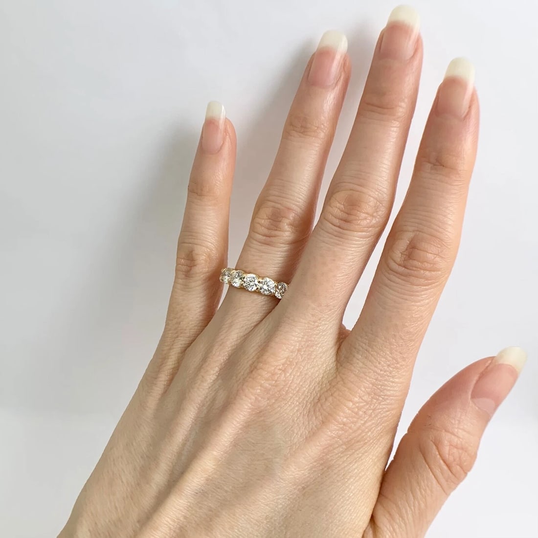 Round Diamond Eternity Ring Wedding Band 14K Yellow Gold, Size 6, 4.03 CTW - 6