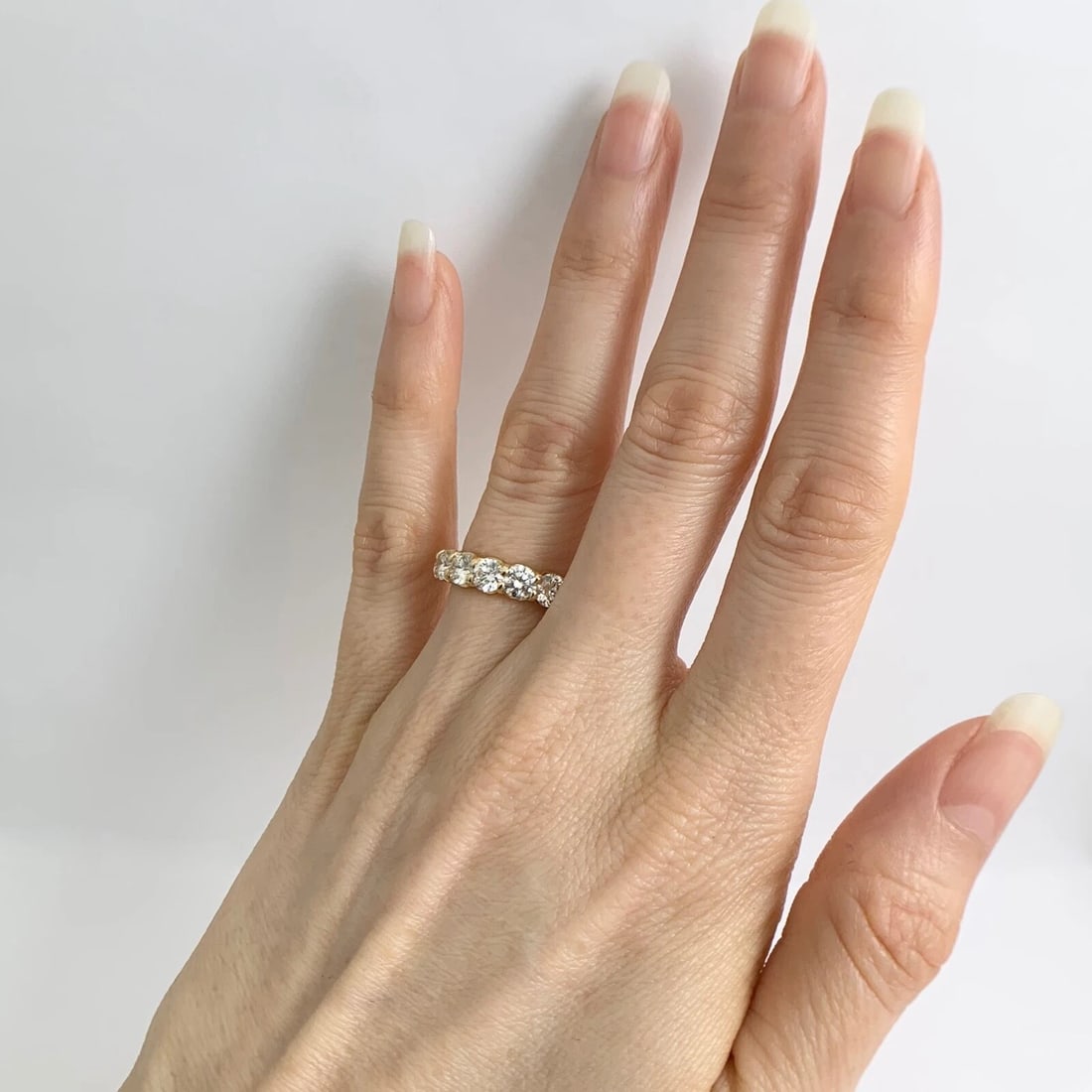 Round Diamond Eternity Ring Wedding Band 14K Yellow Gold, Size 6, 4.03 CTW - 7