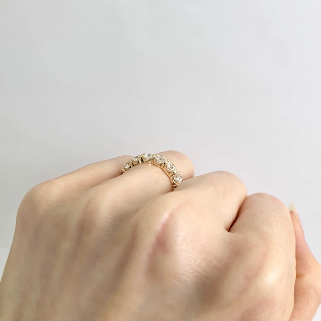 Round Diamond Eternity Ring Wedding Band 14K Yellow Gold, Size 6, 4.03 CTW - 8