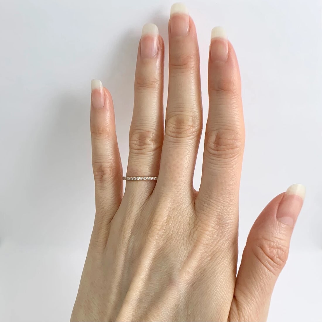 Thin Round Diamond Wedding Band Ring 14K Pink Rose Gold .25 CTW - 3