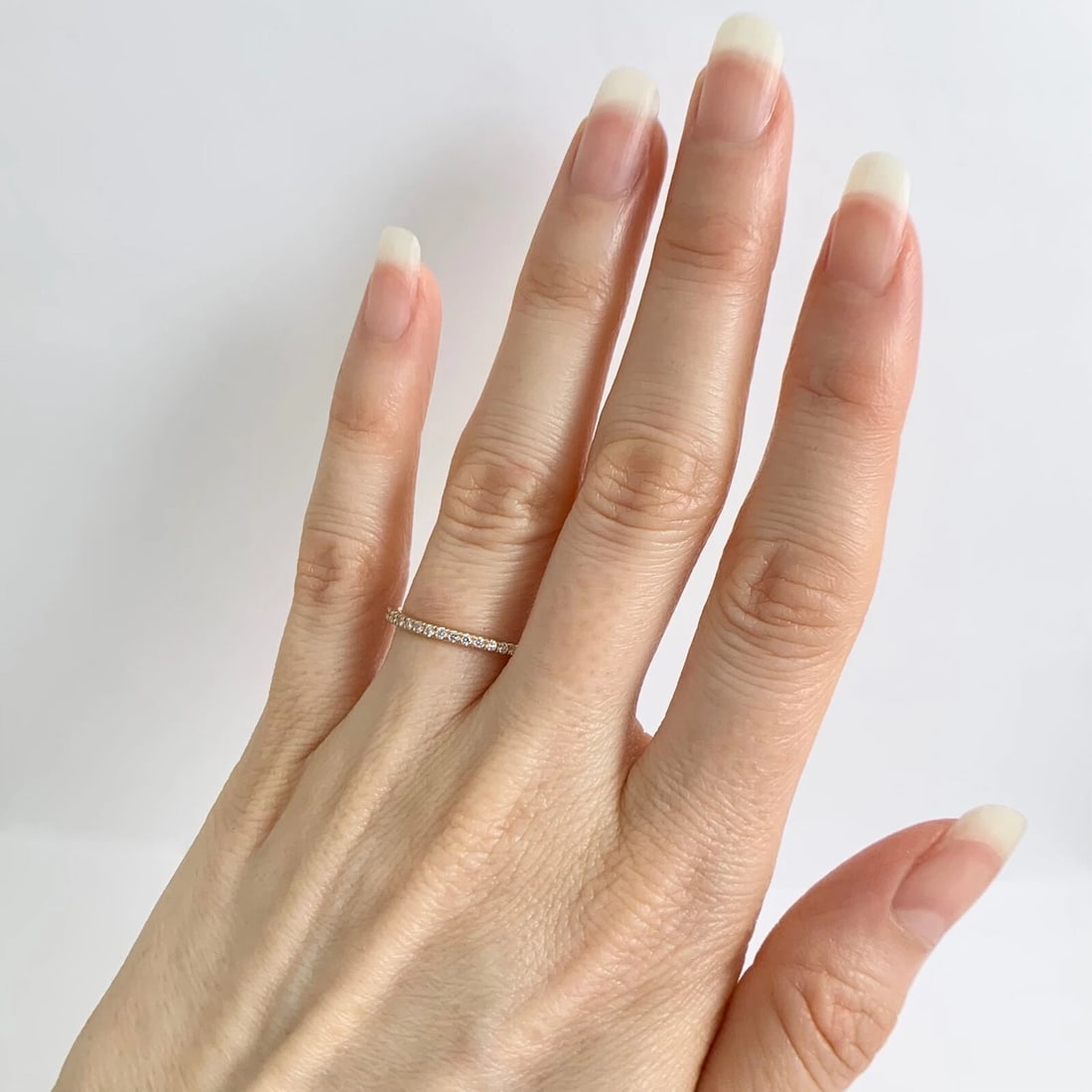 Thin Round Diamond Wedding Band Ring 14K Pink Rose Gold .25 CTW - 5