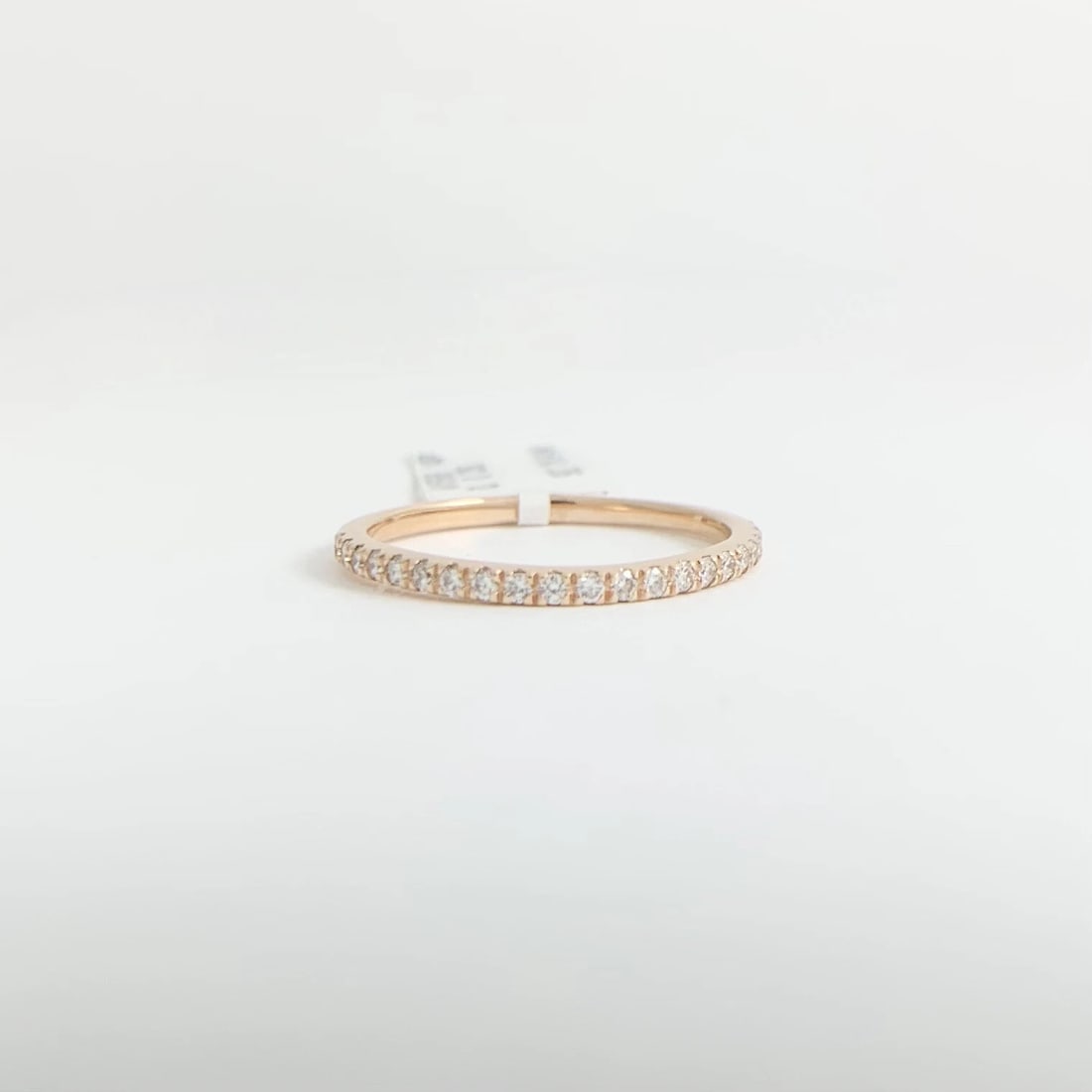 Thin Round Diamond Wedding Band Ring 14K Pink Rose Gold .25 CTW - 7