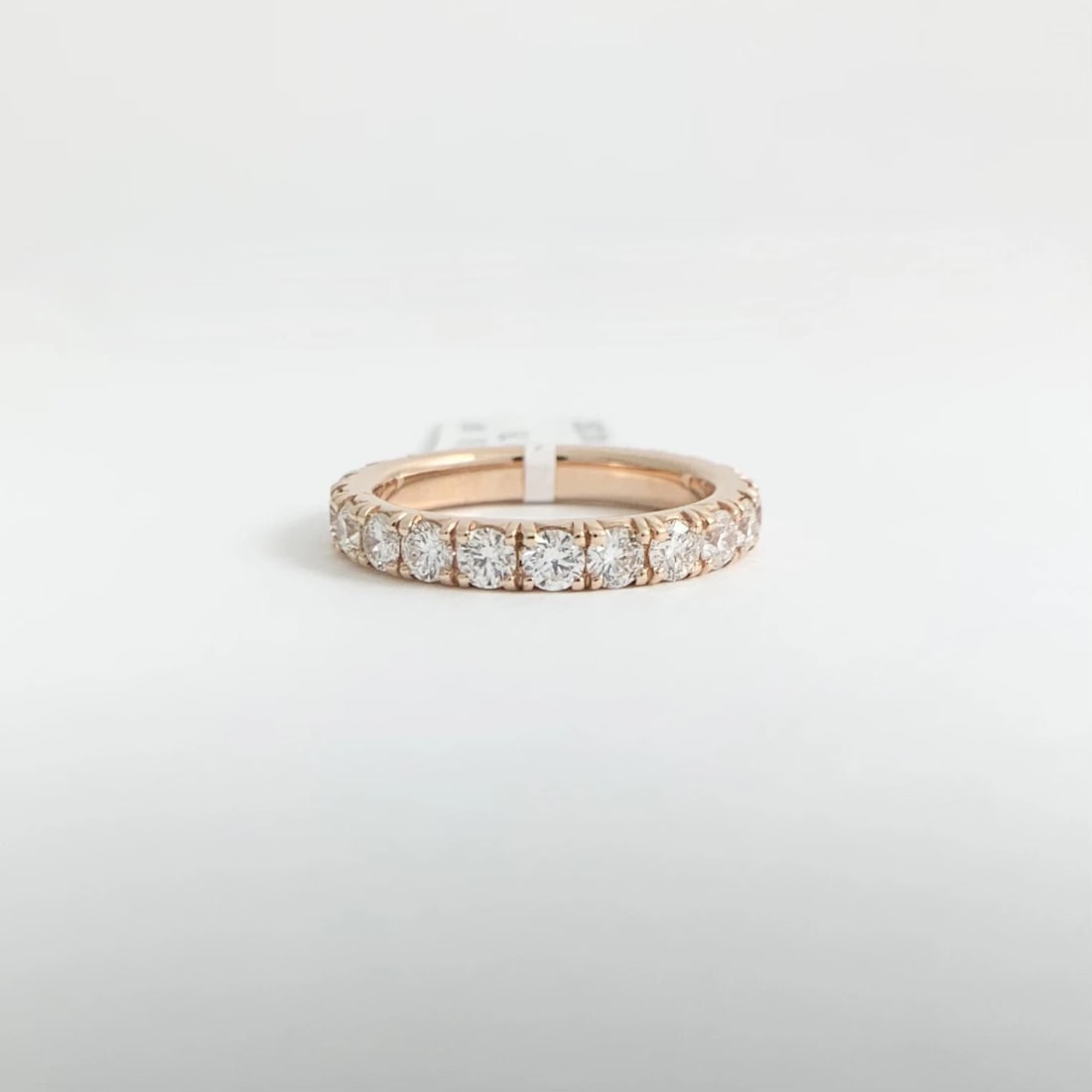 Round Diamond Eternity Ring Wedding Band 14K Pink Rose Gold, Size 6, 1.75 CTW - 7