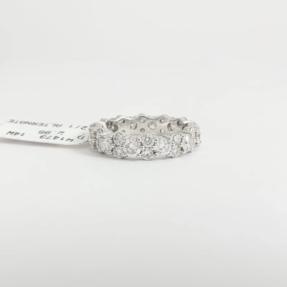 Round Diamond Eternity Ring Wedding Band 14K White Gold Size 6.75, 2.95 CTW - 8