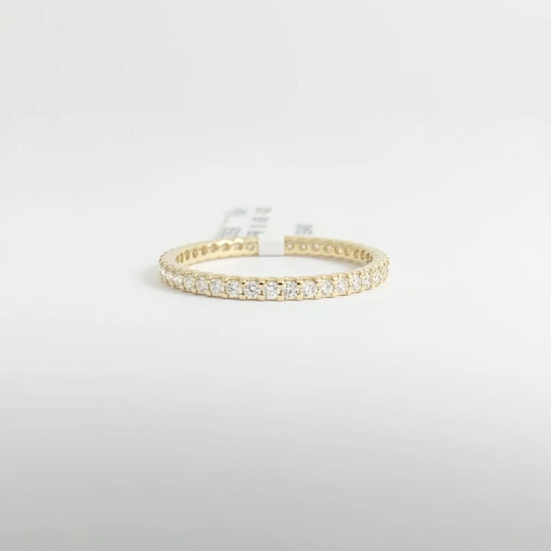 Thin Round Diamond Eternity Ring Wedding Band 14K Yellow Gold Size 6.25, .45 CTW - 8