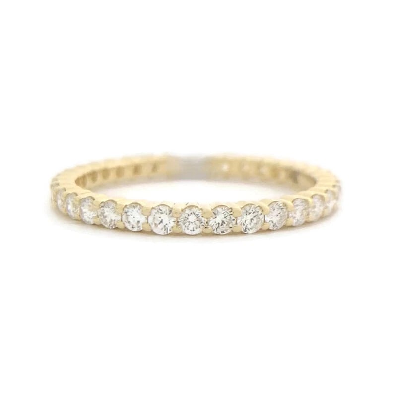 Thin Round Diamond Eternity Ring Wedding Band 14K Yellow Gold Size 6, .65 CTW (1 of 9)