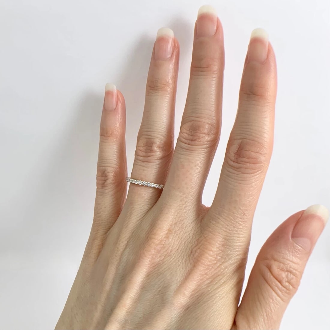 Thin Round Diamond Eternity Ring Wedding Band 14K Yellow Gold Size 6, .65 CTW - 4