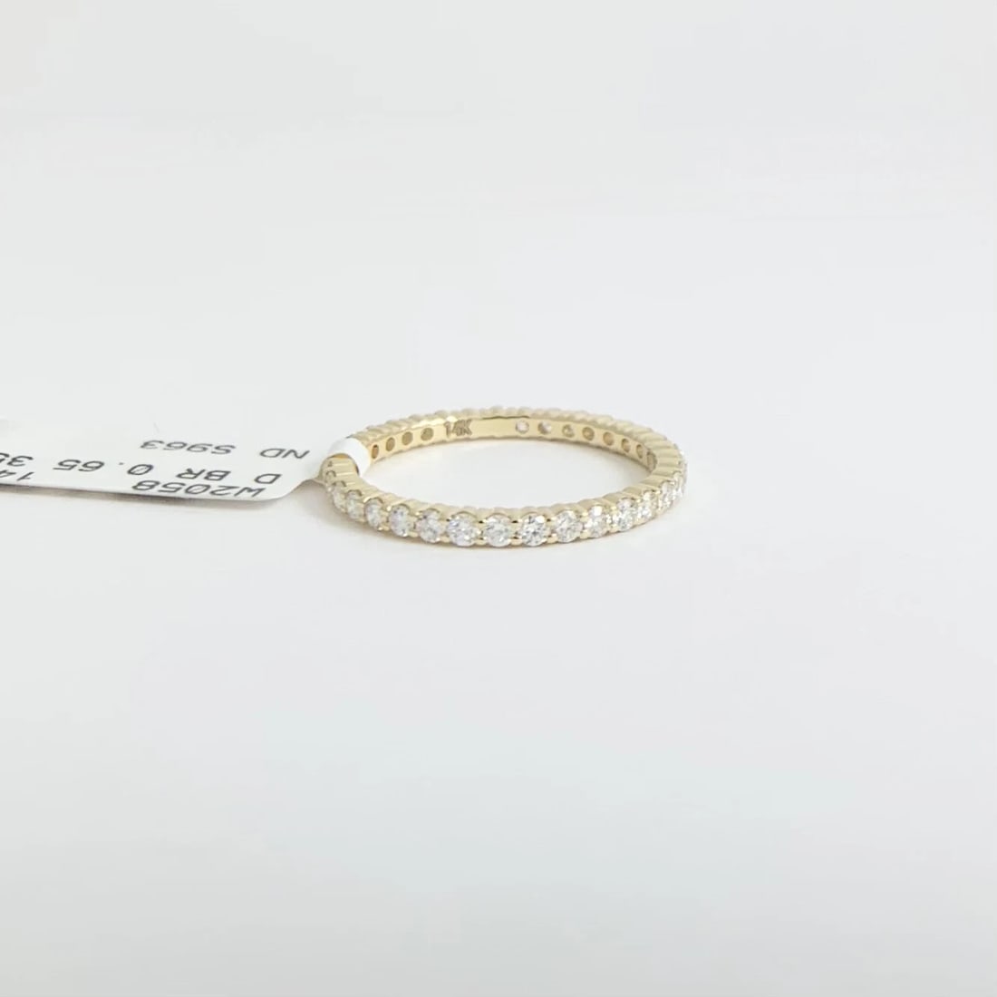 Thin Round Diamond Eternity Ring Wedding Band 14K Yellow Gold Size 6, .65 CTW - 8