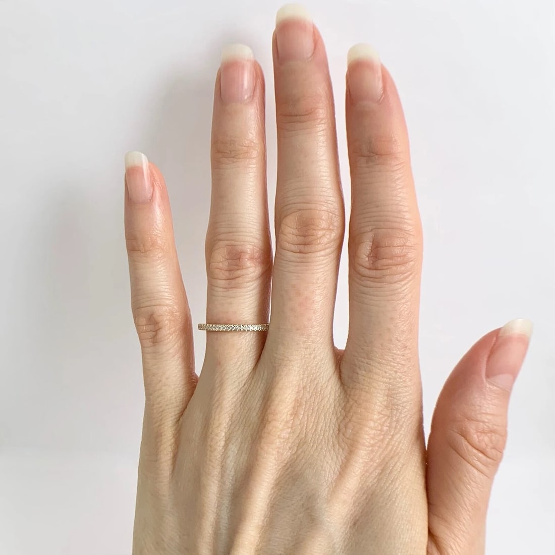 Thin Round Diamond Eternity Ring Wedding Band 14K Yellow Gold Size 6.75, .42 CTW - 4