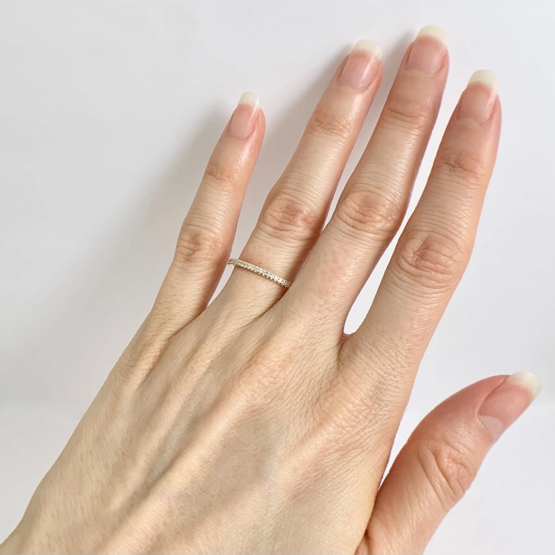 Thin Round Diamond Eternity Ring Wedding Band 14K Yellow Gold Size 6.75, .42 CTW - 6