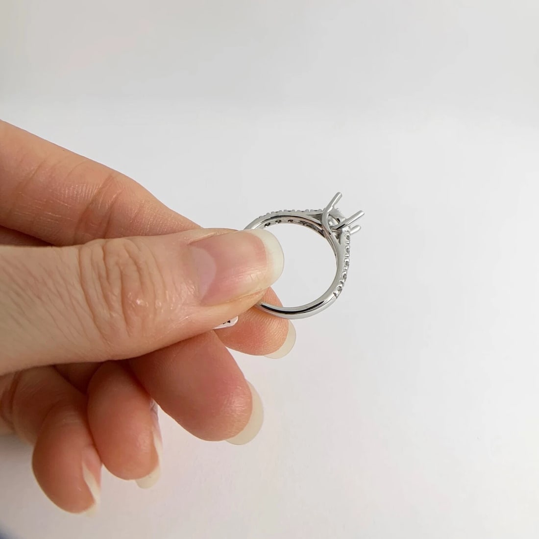 Lucida Round Diamond Engagement Ring Setting Mounting 14K White Gold .35 CTW - 6