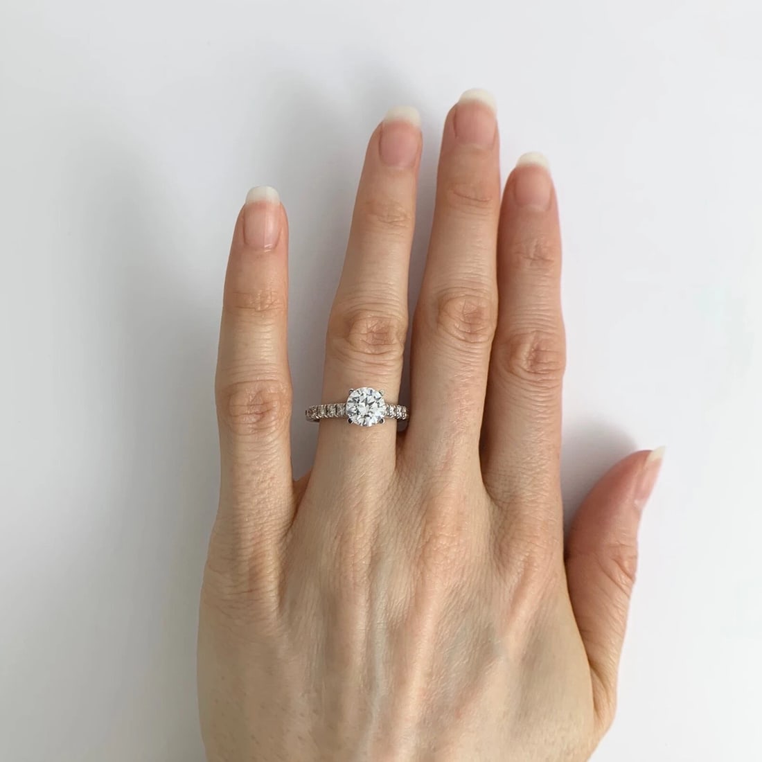 Lucida Round Diamond Engagement Ring Setting Mounting 14K White Gold .35 CTW - 7