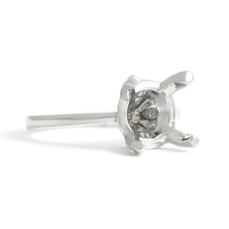 Round Diamond Hidden Halo Engagement Ring Setting Mounting 14K White Gold (1 of 12)