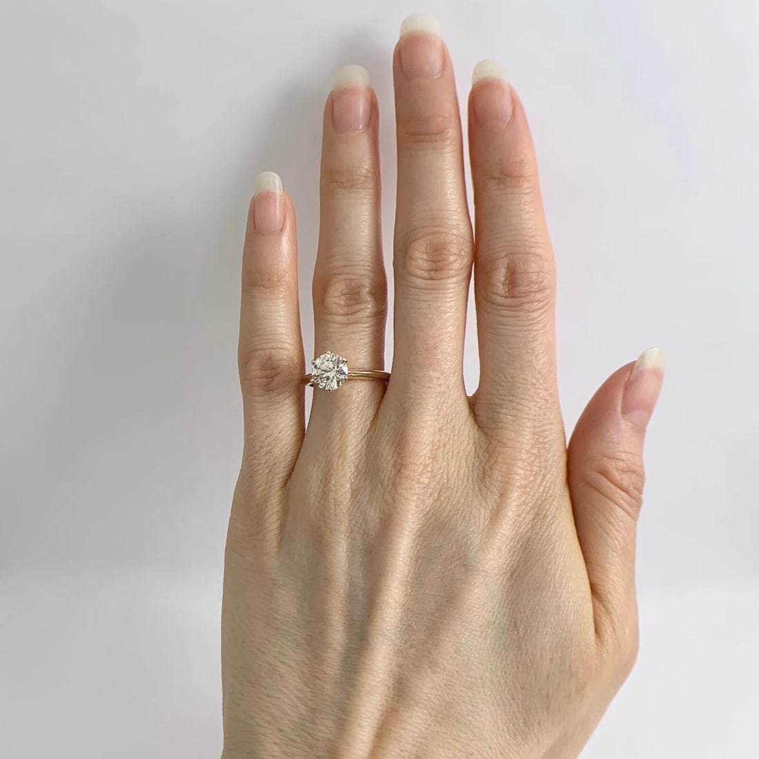 6-Prong Round Solitaire Diamond Engagement Ring 14K Yellow Gold 1.54 CT - 4