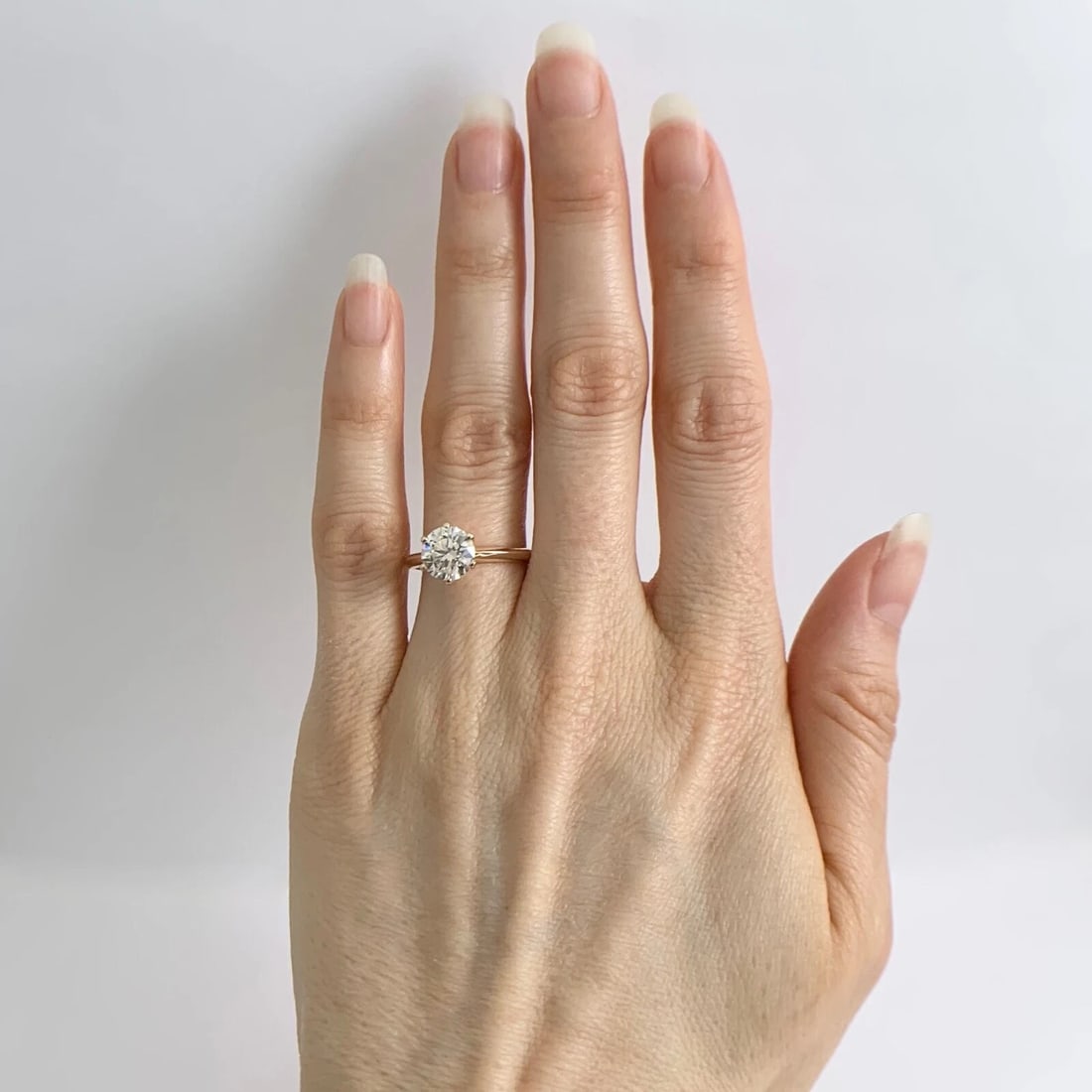 6-Prong Round Solitaire Diamond Engagement Ring 14K Yellow Gold 1.54 CT - 5