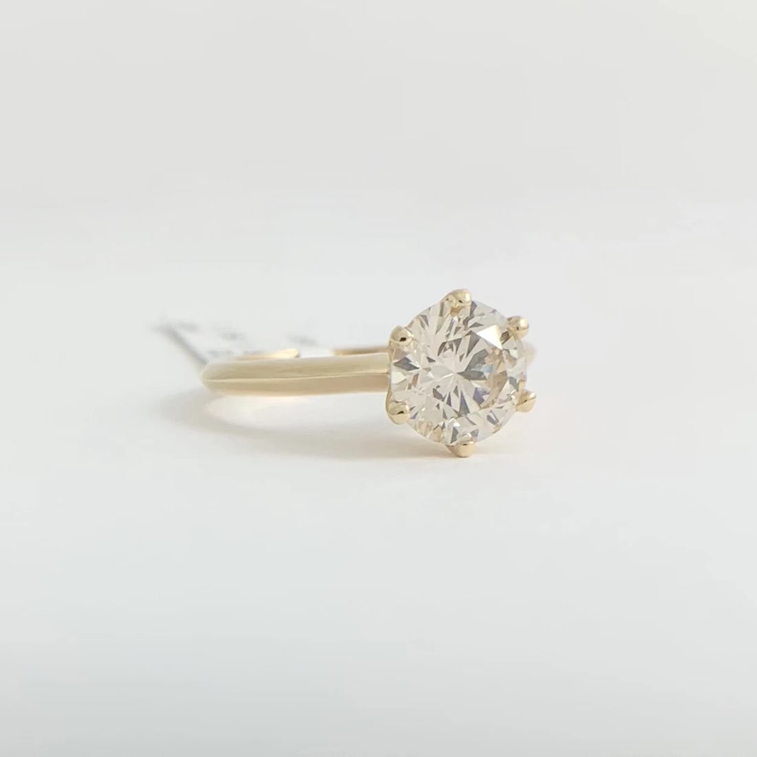 6-Prong Round Solitaire Diamond Engagement Ring 14K Yellow Gold 1.54 CT - 8