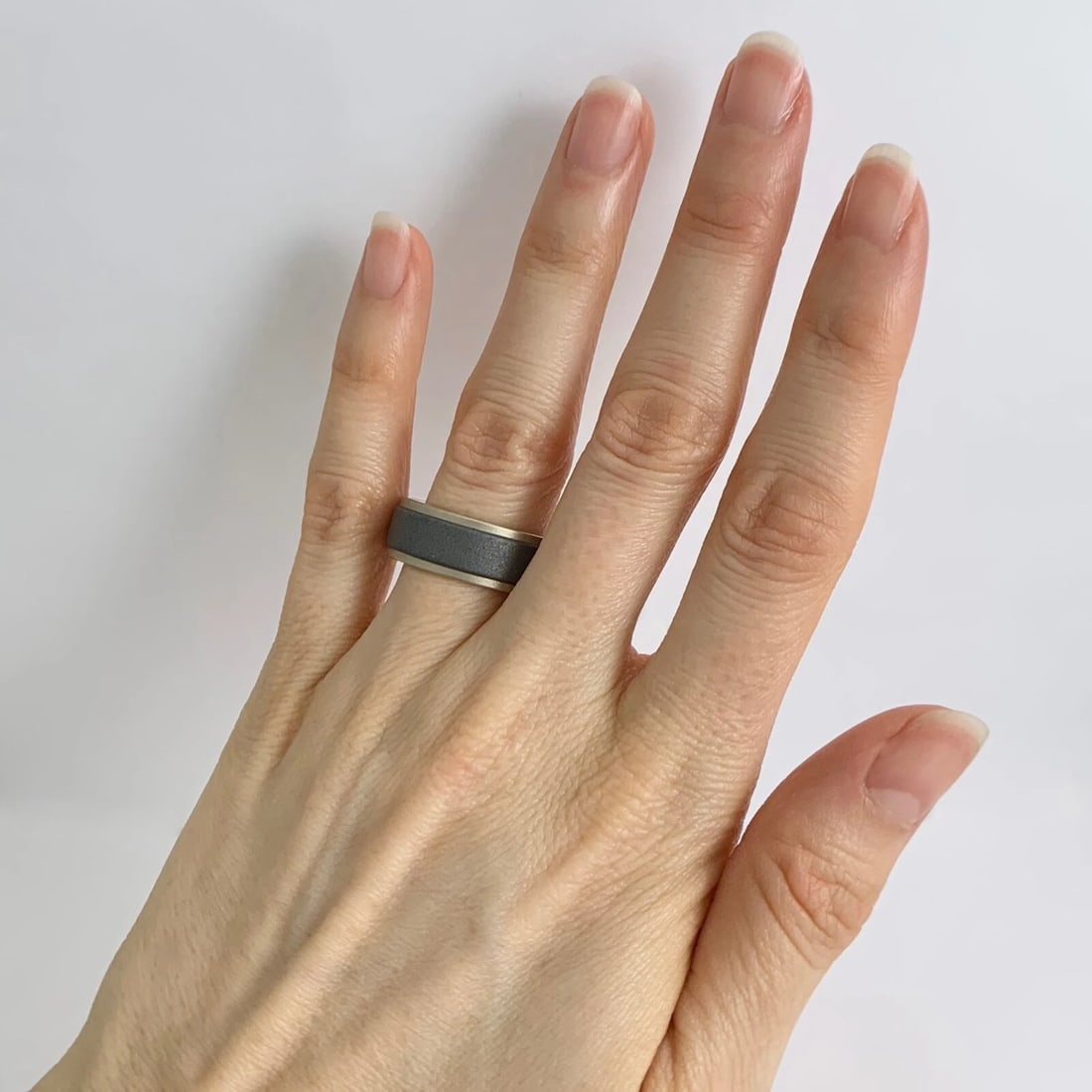 Men's Sandblasted Tungsten Wedding Band Ring 18K Yellow Gold, Size 10, 8 mm - 6