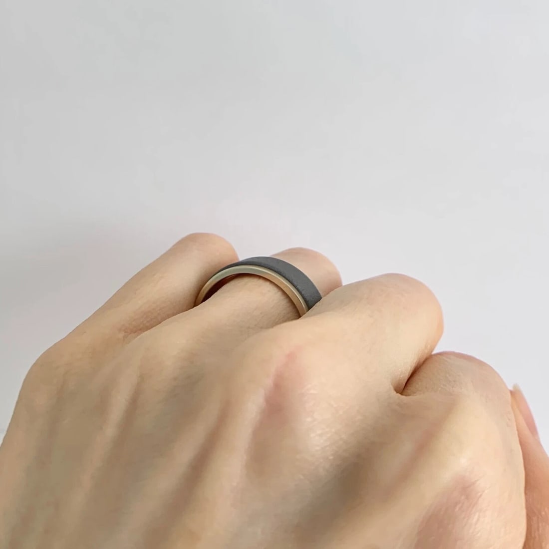 Men's Sandblasted Tungsten Wedding Band Ring 18K Yellow Gold, Size 10, 8 mm - 7